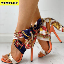 Load image into Gallery viewer, 2019 Ribbon Summer Luxury High Heels New Women Pumps Comfort Shoes Sandals Sexy Party Female Peep Toe Gladiator Rome Leisure